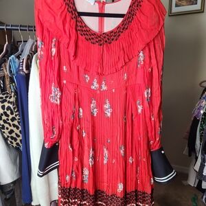 Philosophy di Lorenzo Serafini Red and Black Floral Dress